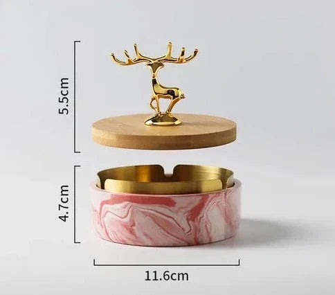 HertGlow Ceramic Ashtray – Stylish Deer Design for Desk and Living Room | Karnz