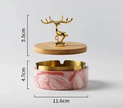 HertGlow Ceramic Ashtray – Stylish Deer Design for Desk and Living Room | Karnz