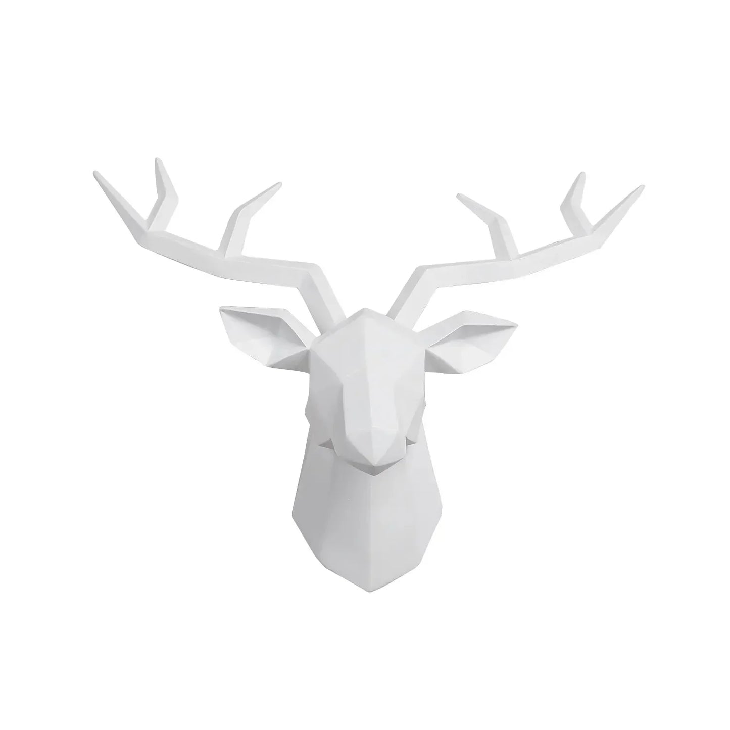 Skanto | Deer Head Sculpture Animal Statuette Figurines Wall Mount Creative Elk Art Antler Statuette for Office Decor Wall Hanging