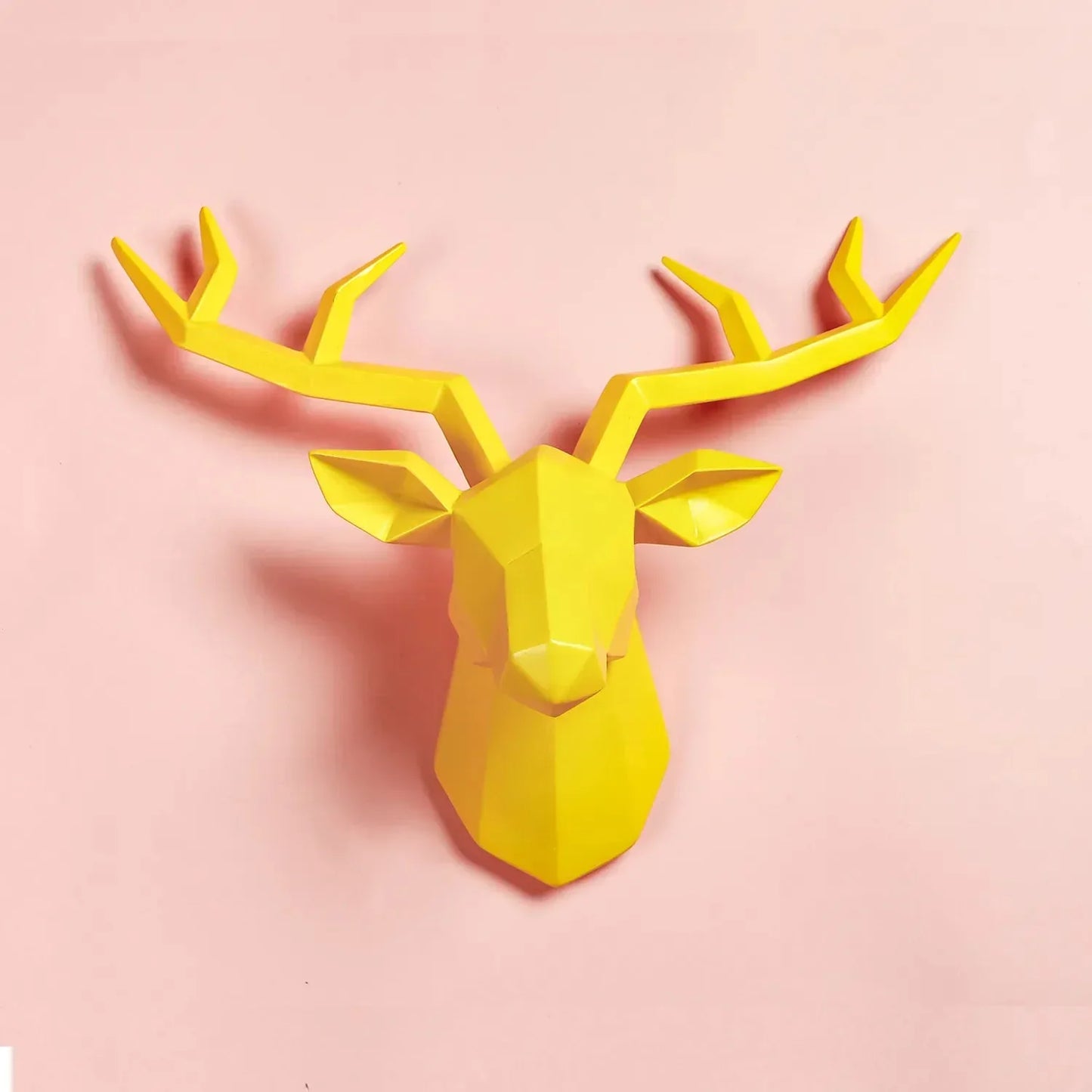 Skanto | Deer Head Sculpture Animal Statuette Figurines Wall Mount Creative Elk Art Antler Statuette for Office Decor Wall Hanging