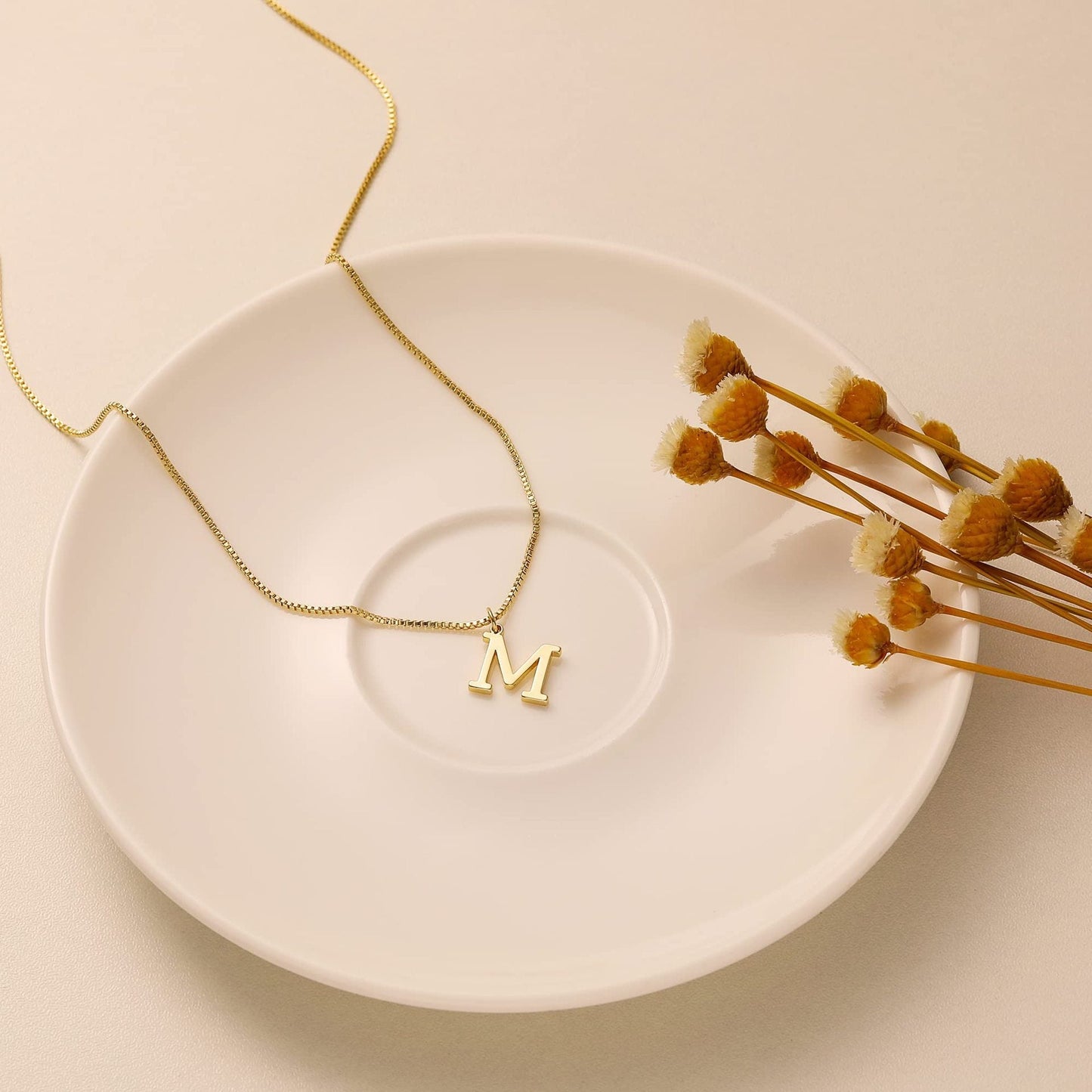 Skanto | 14k Minimal Serif Initial Necklace