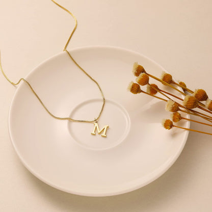 Skanto | 14k Minimal Serif Initial Necklace