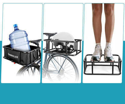 Skanto | Heavy-Duty Rear Bike Basket with Rack – Large Metal Bicycle Carrier for Groceries, Commuting & E-Bikes