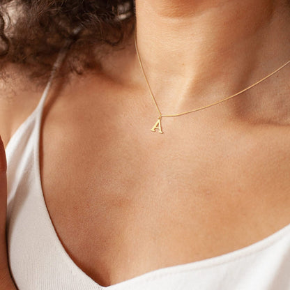 Skanto | 14k Minimal Serif Initial Necklace