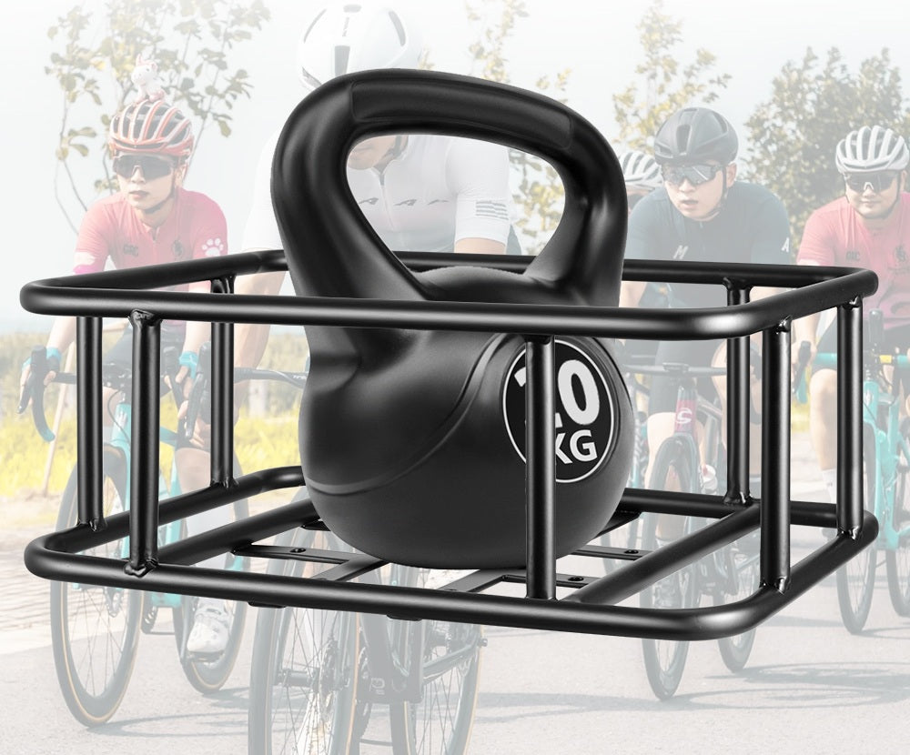 Skanto | Heavy-Duty Rear Bike Basket with Rack – Large Metal Bicycle Carrier for Groceries, Commuting & E-Bikes