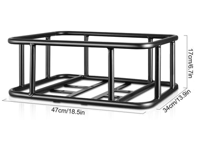 Skanto | Heavy-Duty Rear Bike Basket with Rack – Large Metal Bicycle Carrier for Groceries, Commuting & E-Bikes
