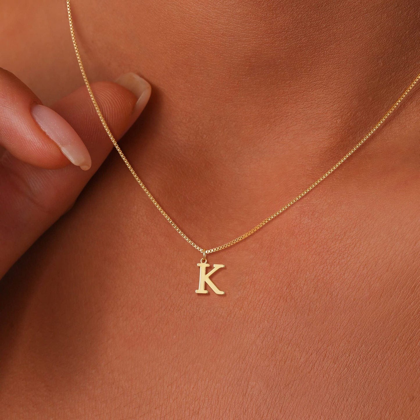 Skanto | 14k Minimal Serif Initial Necklace