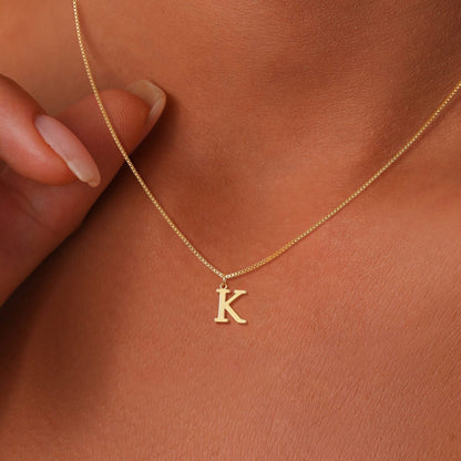 Skanto | 14k Minimal Serif Initial Necklace