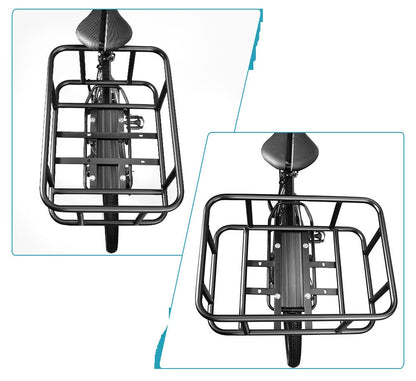 Skanto | Heavy-Duty Rear Bike Basket with Rack – Large Metal Bicycle Carrier for Groceries, Commuting & E-Bikes