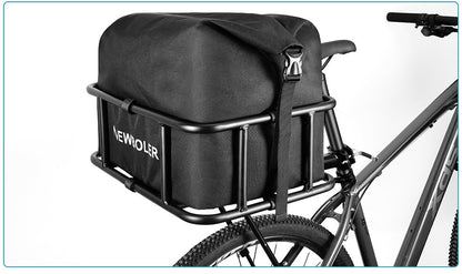Skanto | Heavy-Duty Rear Bike Basket with Rack – Large Metal Bicycle Carrier for Groceries, Commuting & E-Bikes
