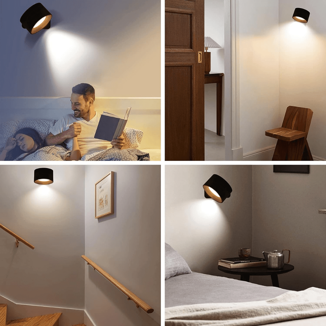 Wireless Wall Lamp – 360° Adjustable and Rechargeable LED Lighting (USB)