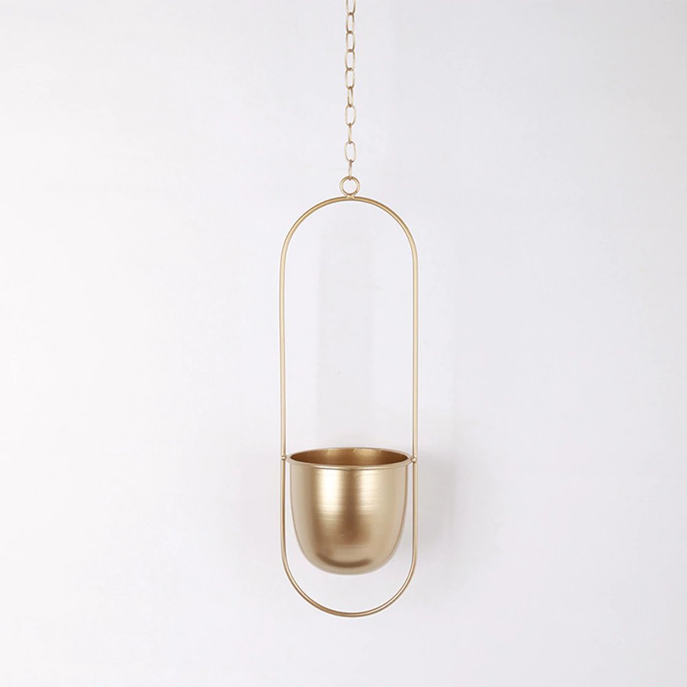 BowLift | DecoBloom Hanging Planter – Elegant Indoor & Outdoor Metal Plant Pot with Chain