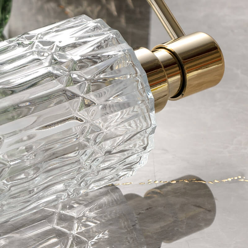 Skanto | CrystalFoam Glass Soap Dispenser | Diamond Pattern Design | Elegant Storage for Soap | Modern Bathroom Decor