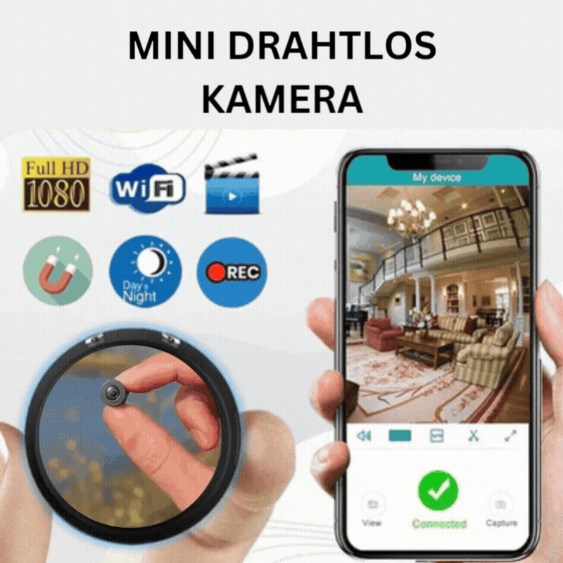 Sandsberg | Mini WiFi Surveillance Camera 1080P HD | Discreet Security for Your Home