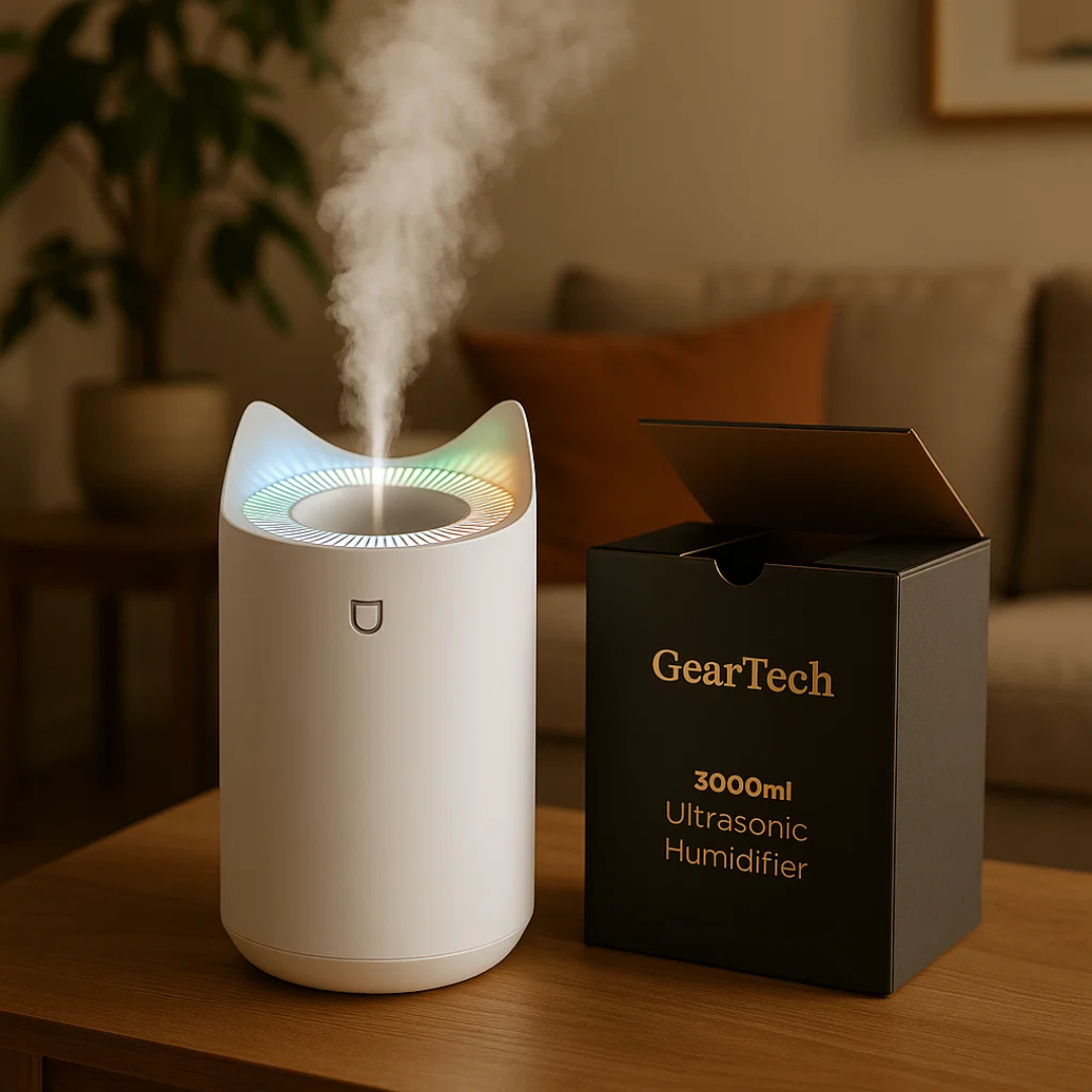 BowLift | 3000ml Ultrasonic Humidifier with Mist Technology for Respiratory Relief & Comfortable Living Spaces