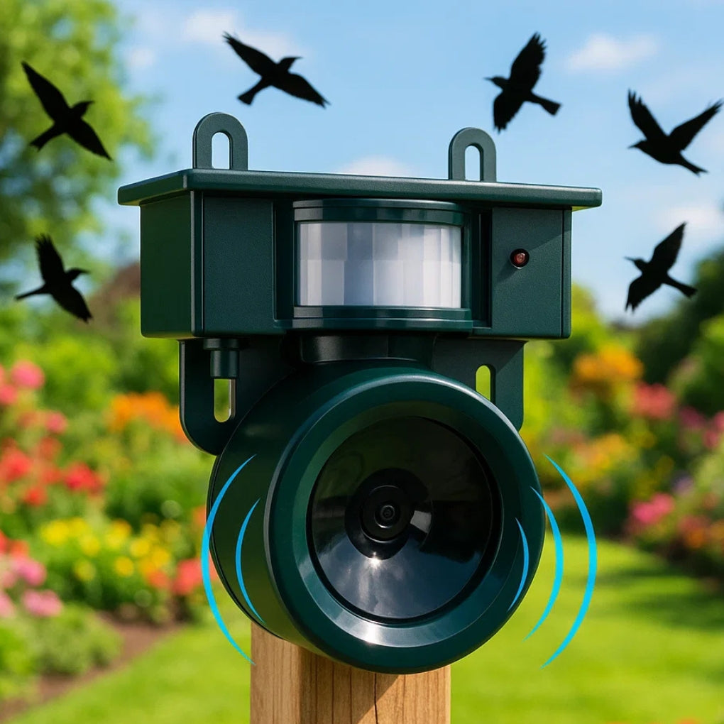 BowLift | TerraGuard – Weatherproof Solar Bird Repeller with PIR Motion Sensor & Natural Sound Deterrent