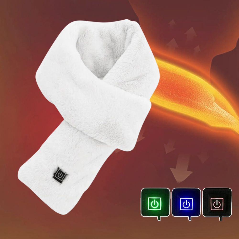Skanto | Heated Faux Fur Scarf UK – Rechargeable USB Winter Scarf, Soft Thermal Neck Warmer