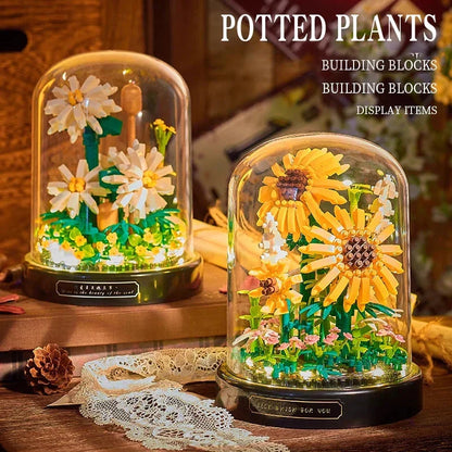 Brehn | BloomBrick DIY Micro Flower Building Blocks | Mini Brick Puzzle | Home Decoration & & Gift Idea for Kids