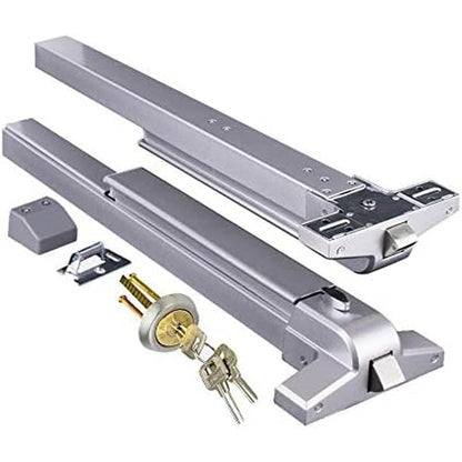BowLift | Door Push Bar with Exterior Lever Emergency Lock Stainless Steel for Exit Doors  Metal Wood Door