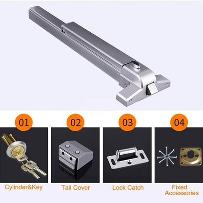 BowLift | Door Push Bar with Exterior Lever Emergency Lock Stainless Steel for Exit Doors  Metal Wood Door