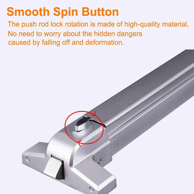 BowLift | Door Push Bar with Exterior Lever Emergency Lock Stainless Steel for Exit Doors  Metal Wood Door