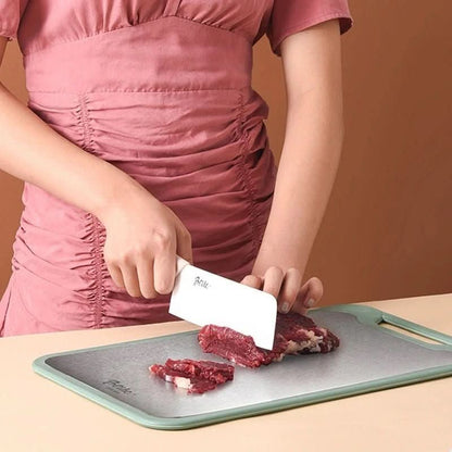 Skanto | Double-Sided Cutting Board in Stainless Steel with Non-Stick Surface and Juice Groove