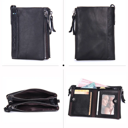 Stylish Double Zipper Wallet Bowlift