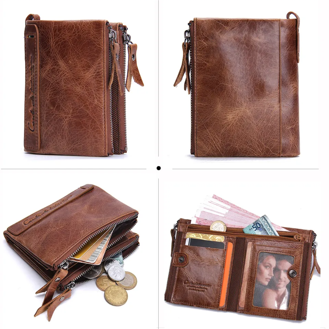 Stylish Double Zipper Wallet Bowlift