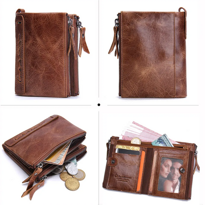 Stylish Double Zipper Wallet Bowlift