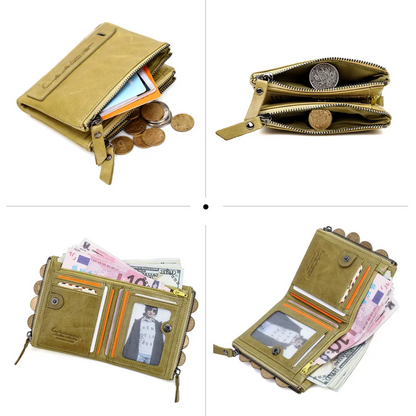 Stylish Double Zipper Wallet Bowlift