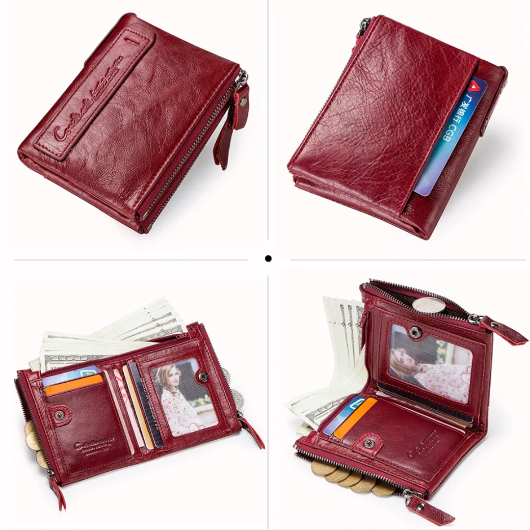 Stylish Double Zipper Wallet Bowlift