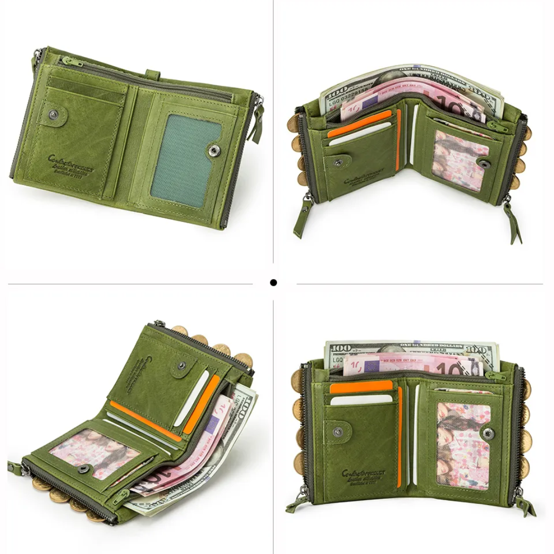Stylish Double Zipper Wallet Bowlift