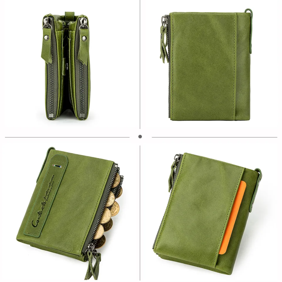 Stylish Double Zipper Wallet Bowlift