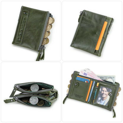 Stylish Double Zipper Wallet Bowlift