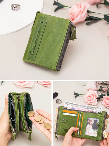 Stylish Double Zipper Wallet Bowlift