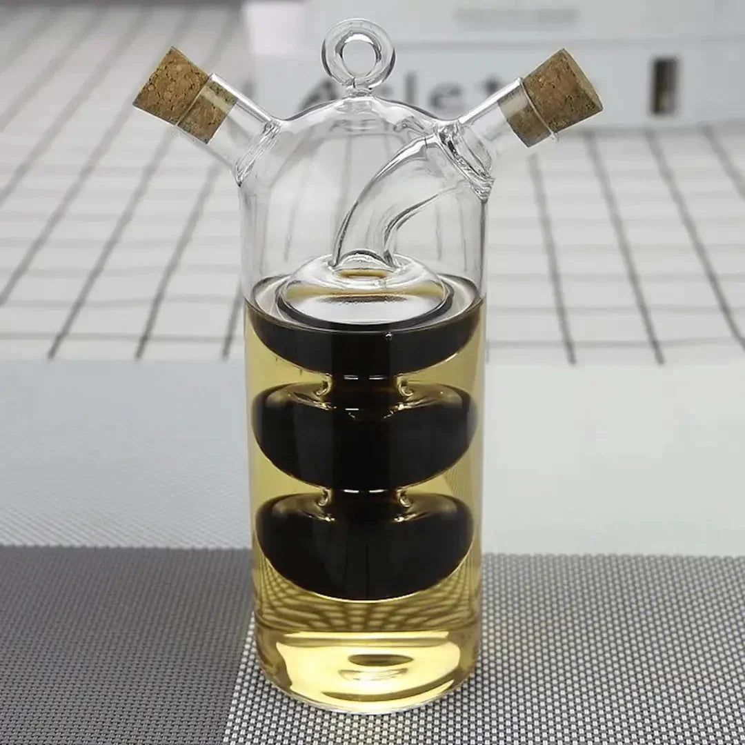 BowLift | Oil & Vinegar Dispenser – Double Glass Bottle for Stylish Serving & Storing