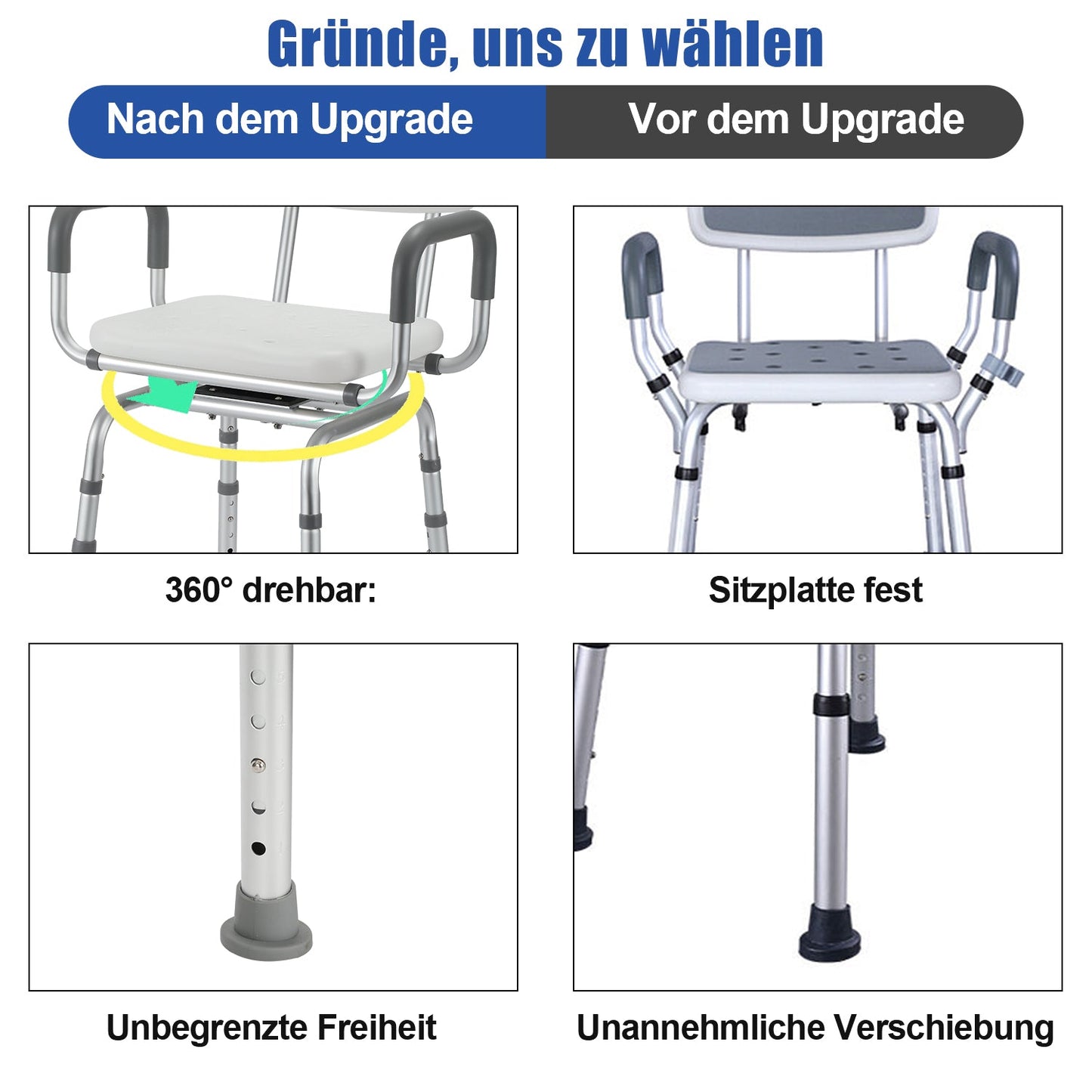 Shower chair shower stool 360° rotatable | Karnz