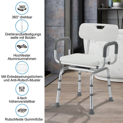 Shower chair shower stool 360° rotatable | Karnz