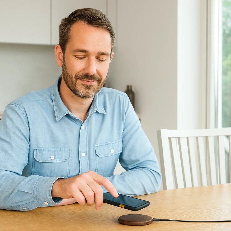 Skanto | Sustainable Qi Fast Charger Made of Bamboo with Overheating Protection