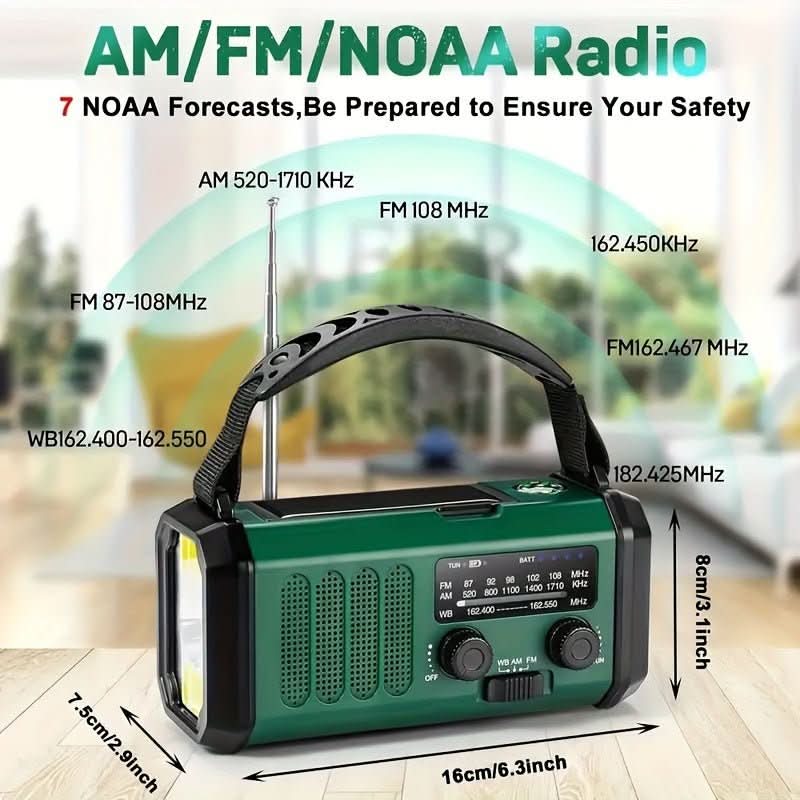 Skanto | Emergency Radio with Solar Power, Flashlight, and USB Charging