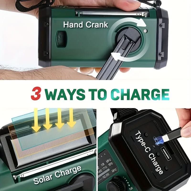 Skanto | Emergency Radio with Solar Power, Flashlight, and USB Charging