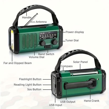 Skanto | Emergency Radio with Solar Power, Flashlight, and USB Charging