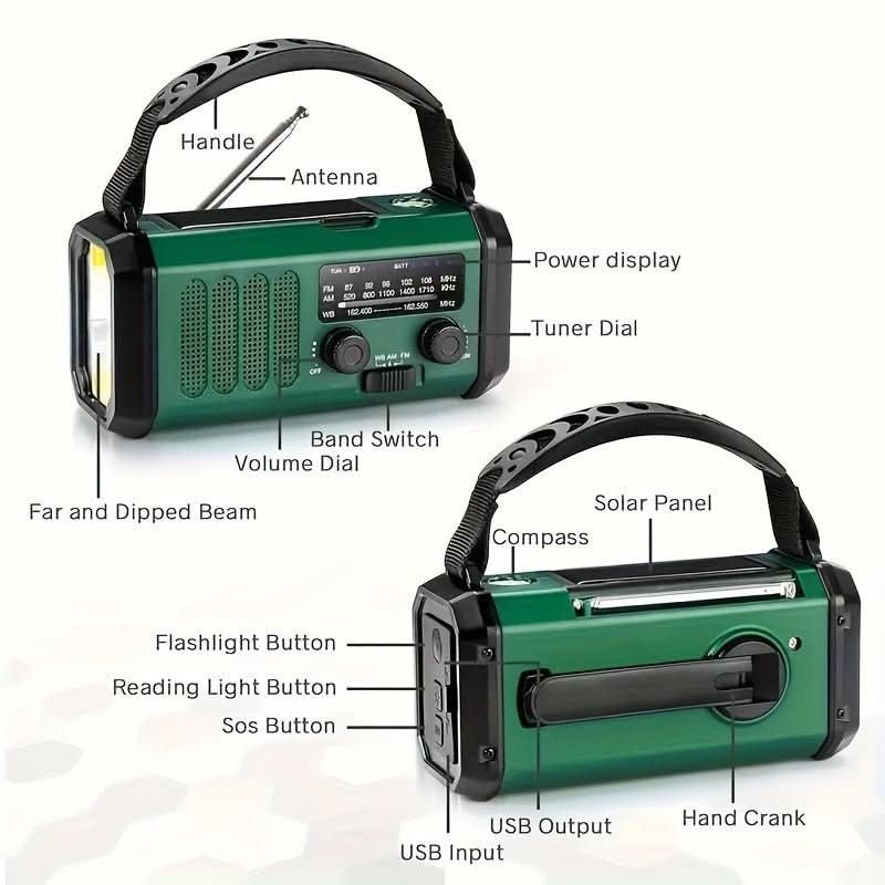 Skanto | All-in-One Emergency Radio with Flashlight and USB Charging