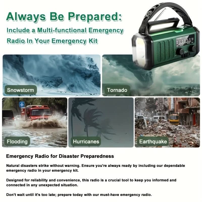 Skanto | Emergency Radio with Solar Power, Flashlight, and USB Charging