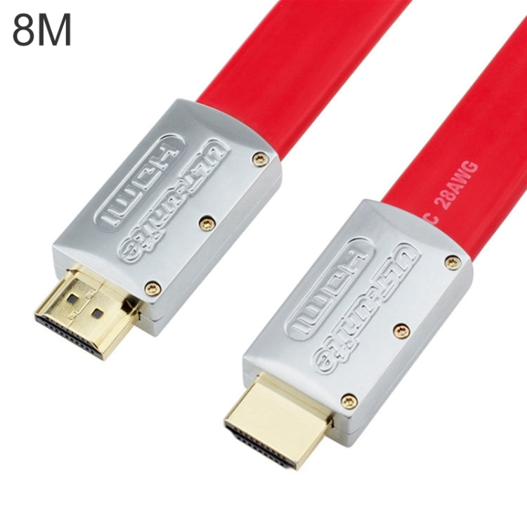 Skanto | ULT-unite 4K Ultra HD Gold-Plated HDMI to HDMI Flat Cable, Cable Length: 8m (Red)