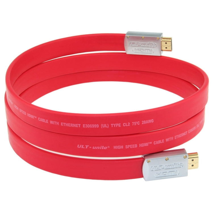 Skanto | ULT-unite 4K Ultra HD Gold-Plated HDMI to HDMI Flat Cable, Cable Length: 8m (Red)