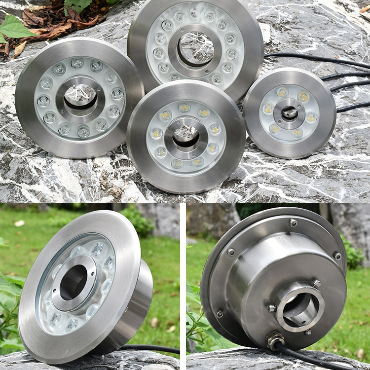 BowLift | 18W Landscape Colored Color Change Ring LED Stainless Steel Underwater Fountain Light (Colorful)