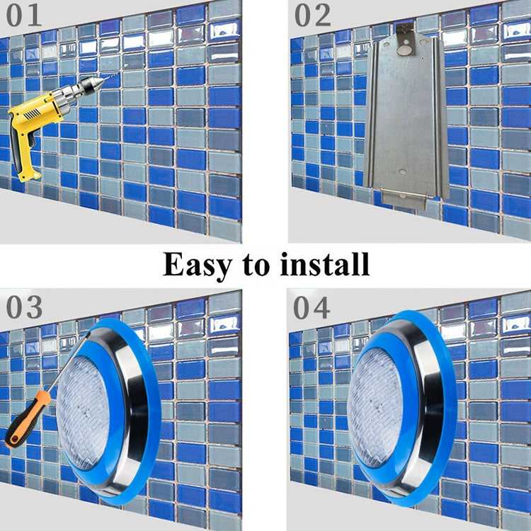 BowLift | 18W LED Stainless Steel Wall Mounted Pool Light Landscape Underwater Light (Colorful Light)