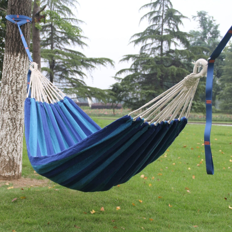 BowLift | Outdoor Double Thick Canvas Hammock Indoor Swing, Size: 200x100cm (Dark Blue)