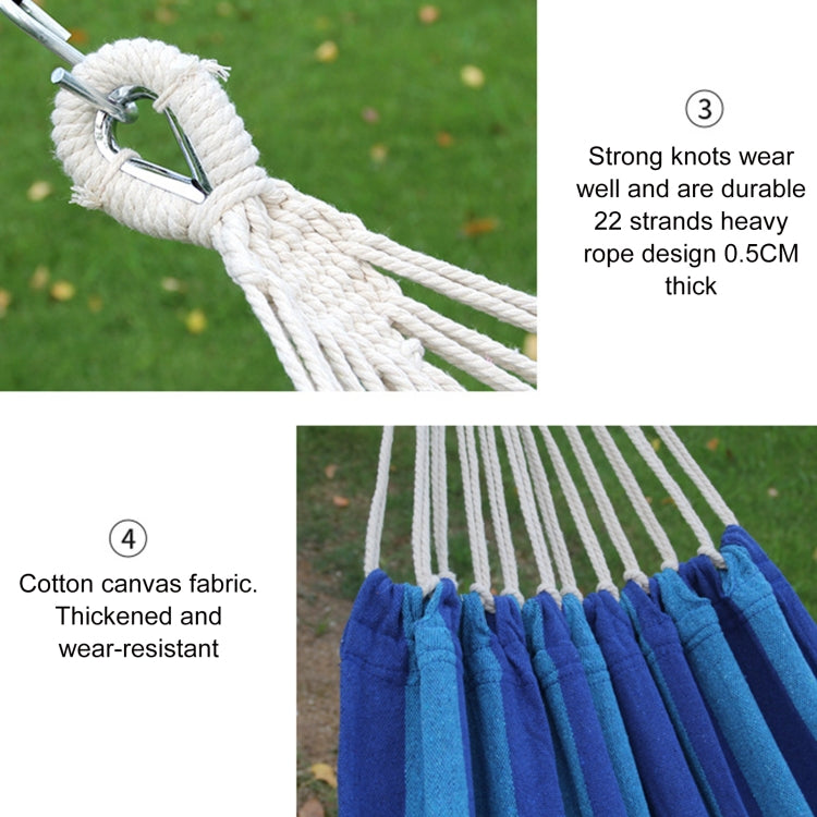 BowLift | Outdoor Double Thick Canvas Hammock Indoor Swing, Size: 200x100cm (Dark Blue)